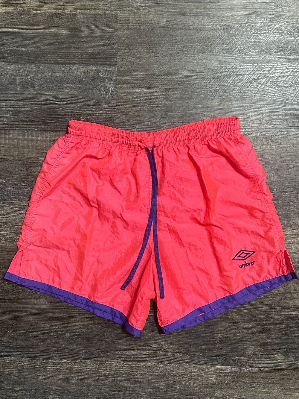 UMBRO Vintage Shorts Adult Small Hot Pink Nylon Made in USA Soccer Football VTG